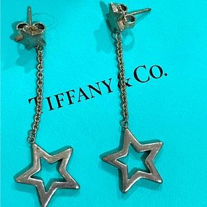 Tiffany & Co. Sterling Silver Star Drop/Dangle Earrings